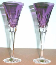 Waterford Crystal Lismore Amethyst 2 PC. Toasting Champagne Flutes #154064 New - £331.25 GBP