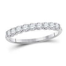 14kt White Gold Womens Round Diamond Anniversary Wedding Band 1/2 Cttw - £433.85 GBP