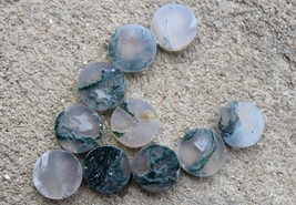 Natural jungle agate Gemstone Fancy Coin Shape Smooth Gemstone, 10 Pieces (5 pai - £49.48 GBP