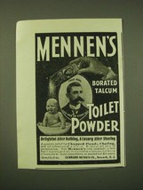 1902 Mennen&#39;s Borated Talcum Toilet Powder Ad - delightful after bathing - £14.65 GBP