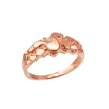 10K Rose Gold Nugget Wedding Band Ring - £204.99 GBP