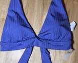 Large Aerie Women’s Blue  Rib Triangle Tie Back Bikini Top BNWTS  $34.95 - £12.78 GBP