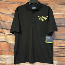 Zelda Triforce Logo Polo Shirt L Black Short Sleeve Ben Hogan Performance Golf - £14.45 GBP