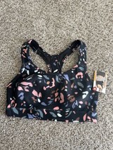 AVIA Womens Racerback SPORTS BRA - Size MEDIUM 8-10 - Black Floral Print - £8.30 GBP