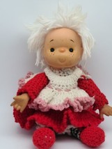 VINTAGE 16” Yarn Crochet 70’s Strawberry Shortcake Doll With Vinyl Freckle Face - £22.94 GBP