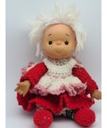 VINTAGE 16” Yarn Crochet 70’s Strawberry Shortcake Doll With Vinyl Freck... - £22.96 GBP