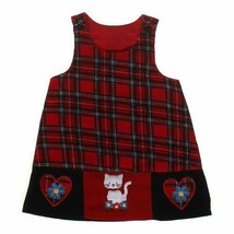 Goodlad 24 month Girls plaid Corduroy jumper dress Cat Hearts Flowers - £11.84 GBP