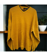 Vtg Guess Jeans Ribbed Yellow Pullover V Neck Sweater Men’s Large Long S... - $407.06 MXN
