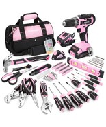 WORKPRO Pink Home Tool Kit with Drill, 157PCS Pink Tool Set with 20V Cor... - £160.35 GBP