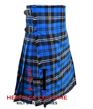 Scottish Traditional Ramsey Blue Tartan 8 Yard KILT For Men&#39;s Custom Size - $69.00+