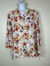 NWT Terra &amp; Sky Womens Plus Size 2X Abstract V-neck Tunic Top Long Sleeve - $17.99