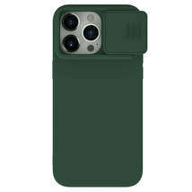For iPhone 15 Pro Max CamShield Liquid Silicone Phone Case(Dark Green) - £22.00 GBP