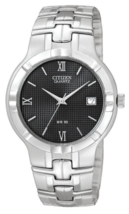 NEW Citizen BK2320-52E Silver Tone Black Date Dial Mens Classic Casual Watch - £86.13 GBP