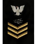 USN RATING BADGE RM1 RADIOMAN PO1 E-6 GOLD/BLACK MALE - $9.85