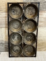 Antique Handmade 8-Cup Tin Muffin Pan ~ Amish / Mennonite ~ Open-Grid Frame - £38.66 GBP