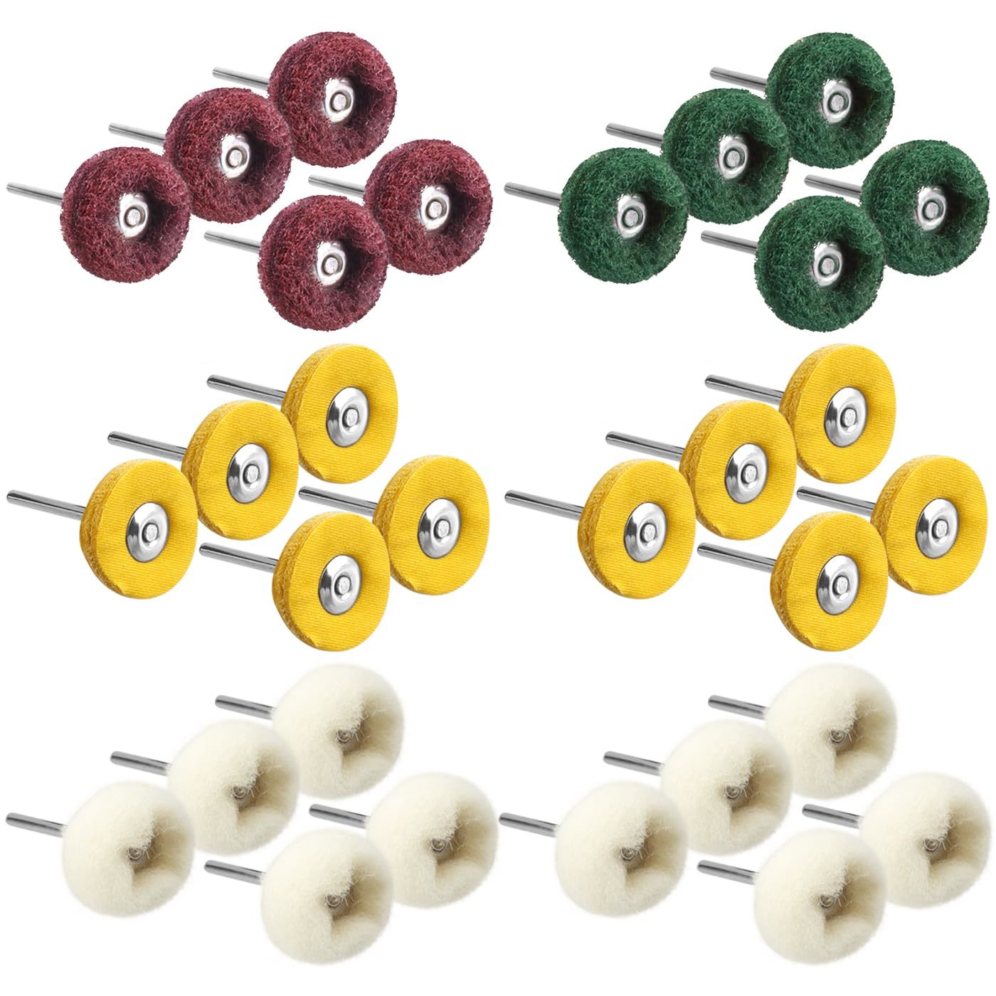 Mesee 30 Pieces Abrasive Buffing Wheel Set, 1-Inch Abrasive Wheels, Cash... - $26.98