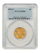 1903-S $5 PCGS MS65 - $2,342.55