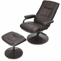 360 PU Leather Lounge Accent Armchair Swivel Recliner Chair w/ Ottoman B... - £197.37 GBP
