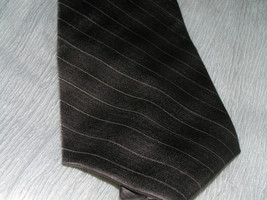 Estate J. Ferrar Dark &amp; Light Brown Shaded Stripe Silk Men’s Necktie Tie – 100% - £5.31 GBP