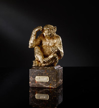 Soher Figure Monkey Bronze plated French Gold Base marble New Spain - $1,950.00