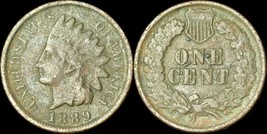 1889 ~Multi Die breakes on reverse~ Indian Head Cent Penny - £15.68 GBP