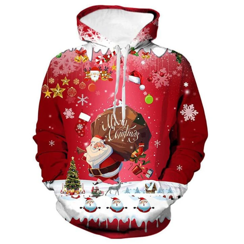  Autumn And Winter Models For Men And Women With The Same Christmas Hoodie 3D Pr - £104.21 GBP