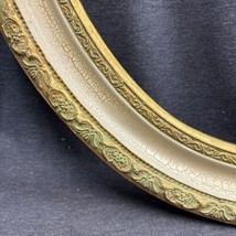 Vintage 29.5x26 Ornate Wood OVAL Picture Frame Fits 24x20 Inches - £34.37 GBP