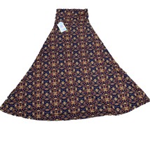 Lularoe Womens Skirt Size XXS Maxi Navy Blue Floral Long New Slinky - $14.85