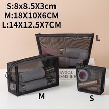 1PC Transparent Mesh Women Cosmetic Bag Travel Zipper Clear Makeup Case Make Up  - £8.60 GBP