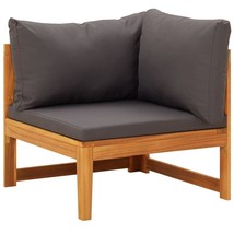  Corner Sofa Dark Grey Solid Acacia wood, 100% Polyester Medium - $3,465.36 MXN
