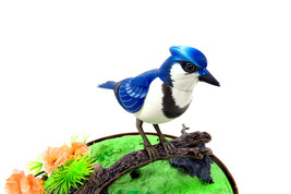 Singing &amp; Chirping Bird In Cage - Realistic Sounds &amp; Movements (Blue) - £30.52 GBP