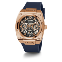 Guess Hombre Reloj Analógico Cuarzo Esfera Azul GW0569G3 Acero Inoxidable 43mm - £78.15 GBP