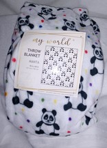 White with Pandas Plush Throw Blanket 50&quot;x 60&quot; New - €14,44 EUR