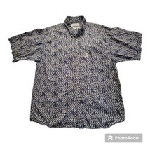 Columbia Sportswear Mens Large Fish Print Button Up Short Sleeve Shirt VTG Faces - £15.76 GBP