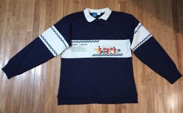 Vtg Ocean Pacific OP Surf Crew Polo Sweater Royal Blue White 1987 C1 - £59.63 GBP