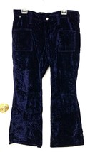 Vintage 70&#39;s Wrangler NAVY BLUE Velvet Bell Bottom Pants Size Jr 15  NEW - $122.50