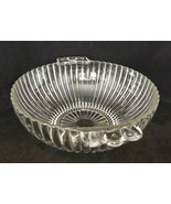 Vintage Clear Glass Paneled Bowl Vintage Pressed Glass Bowl with Handles... - £15.93 GBP