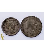 Lot of 2 Netherlands Coins 1850 5 Cent XF Condition, 1876 10 Cent VF+ Co... - €47,34 EUR
