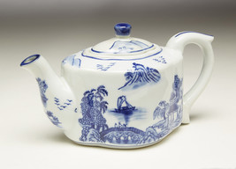 Zeckos AA Importing 59803 Blue And White Tea Pot - $59.39