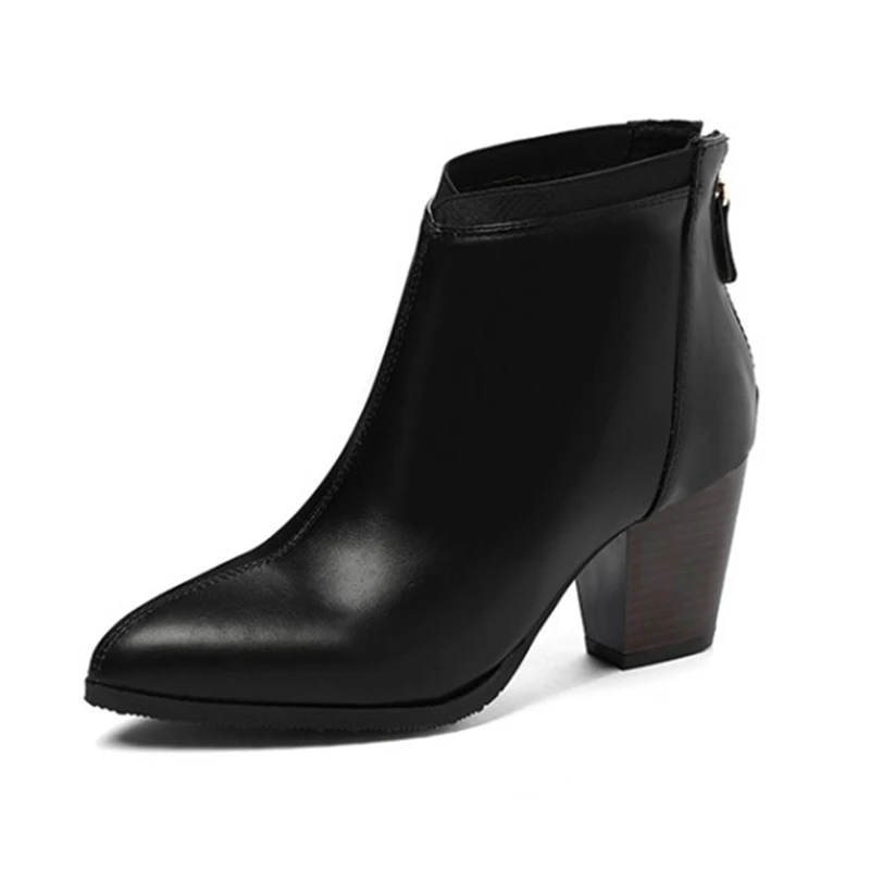 REAVE CAT  2024 Women Ankle British Chelsea Boots Pointed Toe 7cm Spike Heels Zi - £88.34 GBP