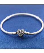 Sterling silver Heart Wings Clasp Snake Chain Bracelet   593680C01 - $44.59 CAD+