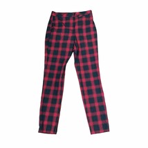 J.Jill Premium Bi-Stretch Pants Size 4 Red Black Buffalo Plaid Womens 29X32 - £25.80 GBP