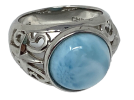 Ross Simmons Milky Aquamarine and Sterling Silver Ring from QVC, Size 6 - £33.89 GBP