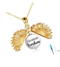 Sterling Silver Sunflower Urn Necklace for Ashes - £125.56 GBP