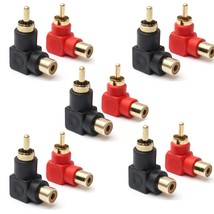 Rca Male To Rca Female Connectors Right Angle Plug Adapters M/F 90 Degree Elbow  - £11.18 GBP