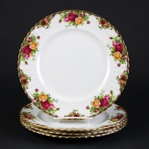 Royal Albert Old Country Roses Dinner Plates Set 4, Vntg England Bone China 10&quot; - £50.19 GBP