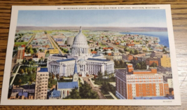 Wisconsin State Capitol as seen from Airplane; Madison Postcard - £8.04 GBP