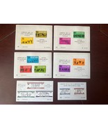 Vintage Mexican Souvenir 6 dif Mail Stamp Sheet OLYMPIC GAMES Mexico 68 - $51.28 CAD
