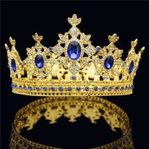 5.1&quot; Small Baroque Royal Queen King Tiara Crown Male Hair Corona Tiara - £34.32 GBP