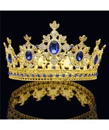 5.1&quot; Small Baroque Royal Queen King Tiara Crown Male Hair Corona Tiara - £34.21 GBP